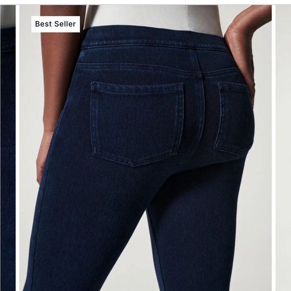 Spanx Jean-ish Ankle Leggings, Size Large Petite, Blue - Picture 4 of 12